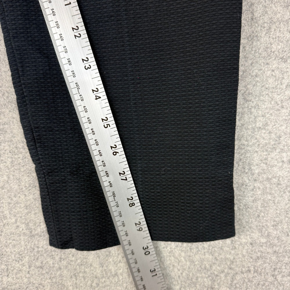 Carlisle Dress Pants Size 8 Black Textured Cotton Lined Straight Leg Trousers - Picture 6 of 9